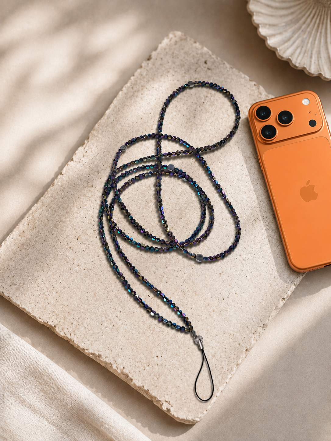 Long Hematite Mobile Cord