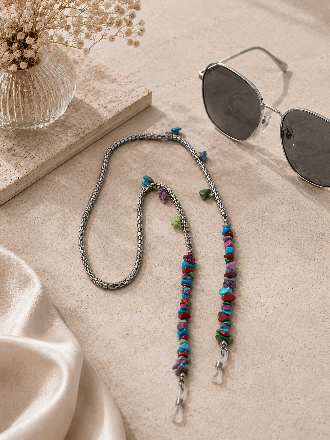Stones Silver Cord