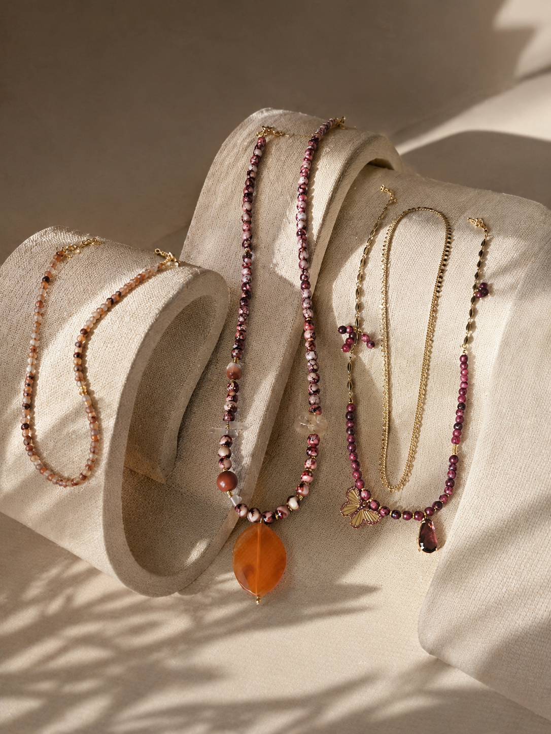 4 Layered Brown Necklaces