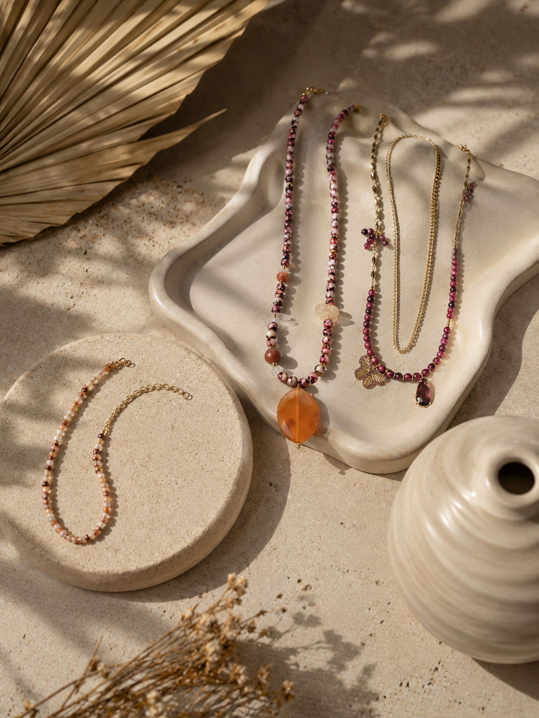 4 Layered Brown Necklaces