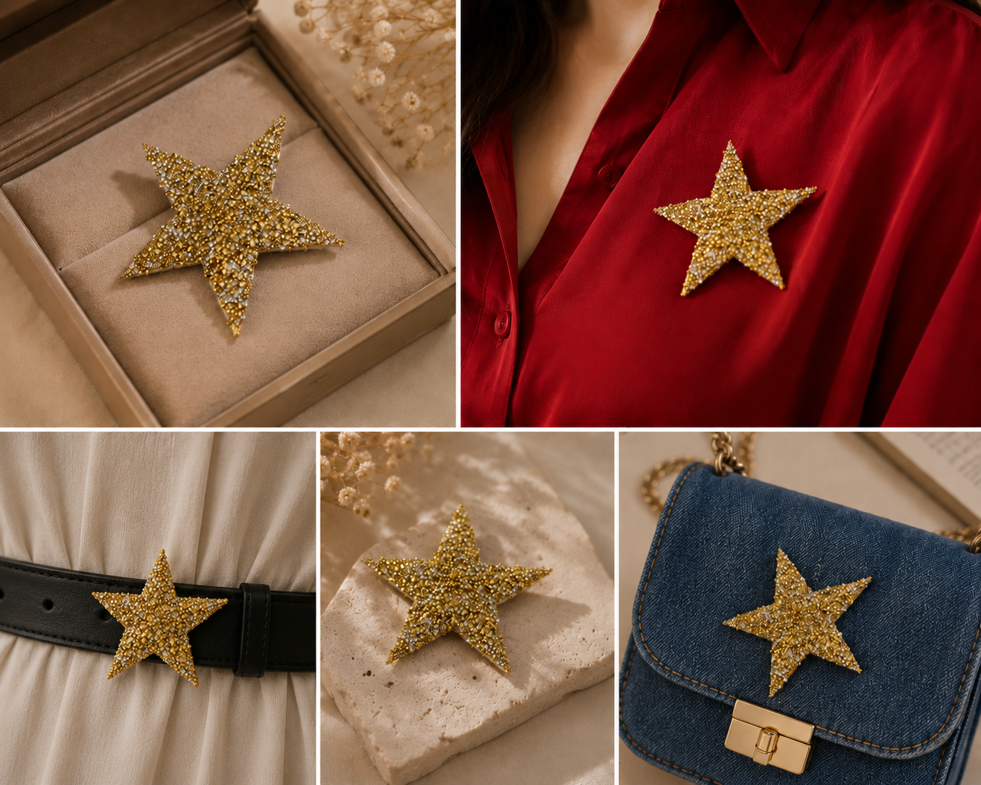 Gold x Sliver Star Brooch