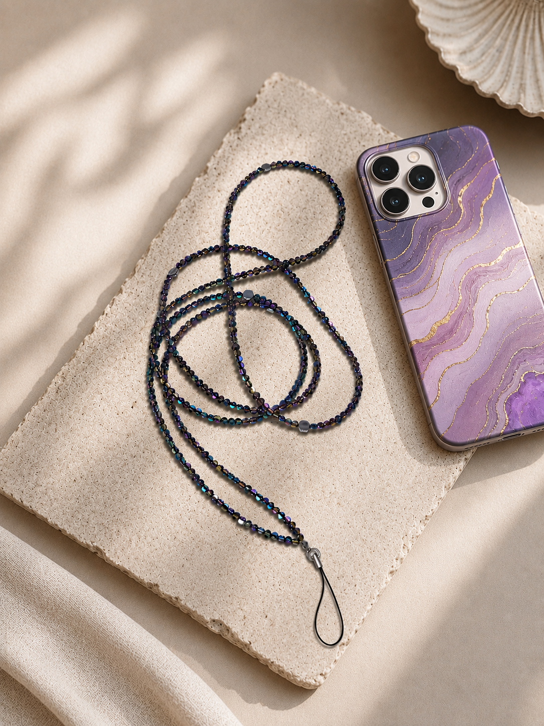 Long Hematite Mobile Cord